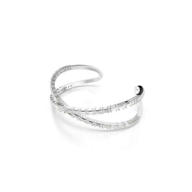 Hyperbola White Rhodium Plated Infinity Cuff Bangle 5677626