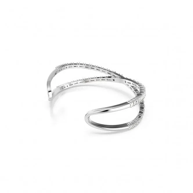 Hyperbola White Rhodium Plated Infinity Cuff Bangle 5677626