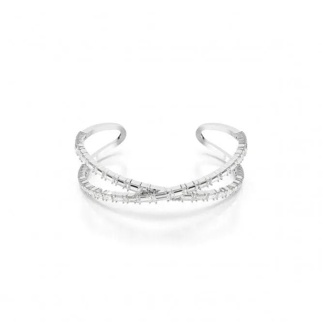 Hyperbola White Rhodium Plated Infinity Cuff Bangle 5677626