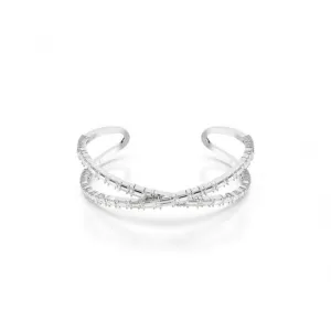 Hyperbola White Rhodium Plated Infinity Cuff Bangle 5677626