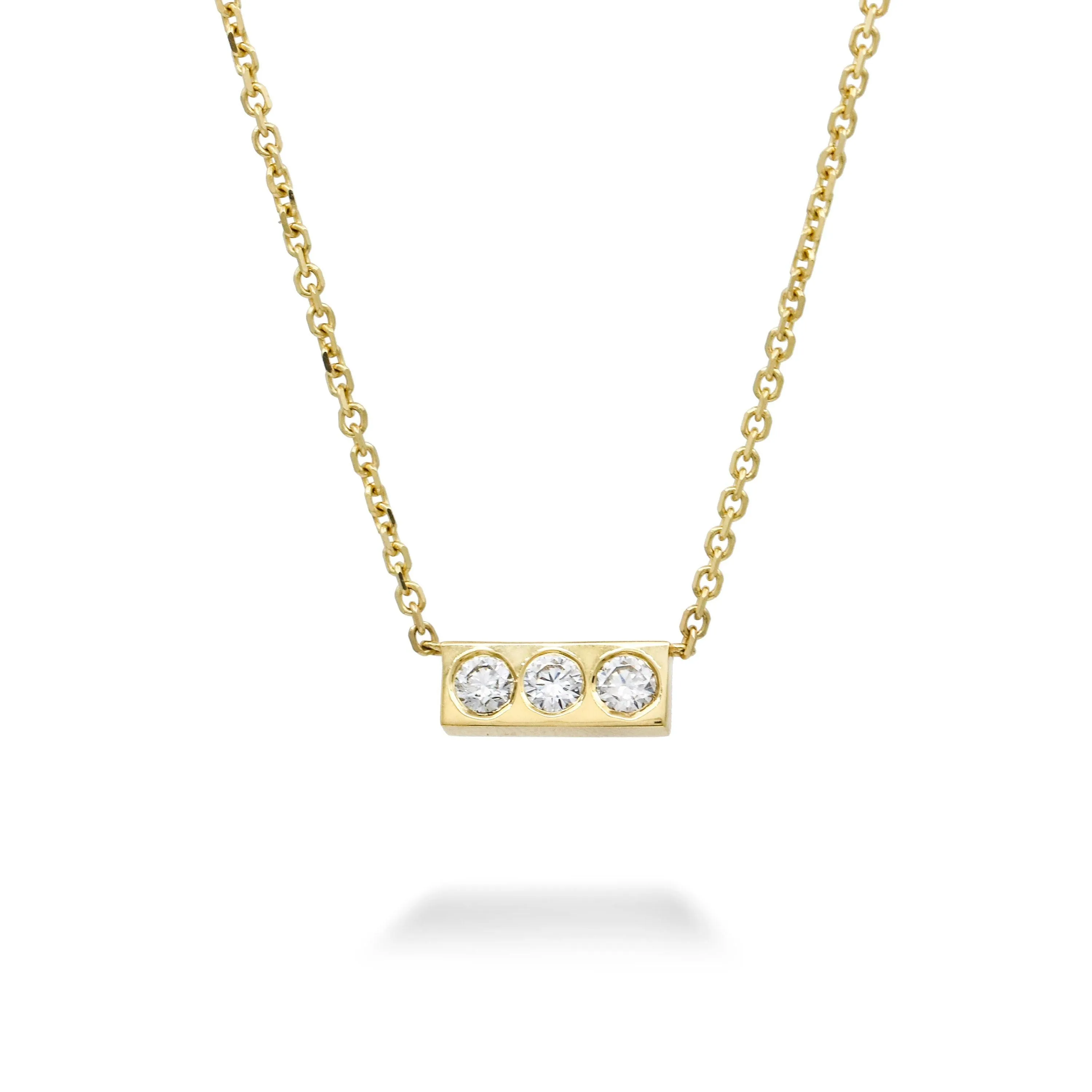 Jennifer Rivera Minimo Necklace in 18k Yellow Gold with Diamonds