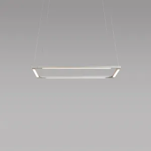 Koncept Inc Z-Bar Pendant Small Square, Soft Warm, Silver, 18" x 18" ZBP-16-S-SW-SIL-CNP