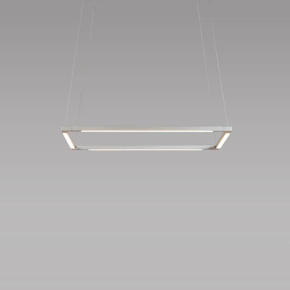 Koncept Inc Z-Bar Pendant Small Square, Soft Warm, Silver, 18" x 18" ZBP-16-S-SW-SIL-CNP