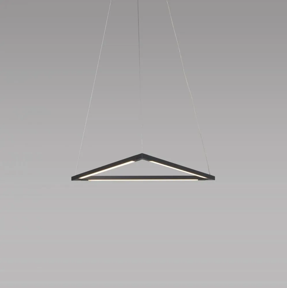 Koncept Inc Z-Bar Pendant Small Triangle, Soft Warm, Matte Black, 18" x 16" ZBP-16-T-SW-MTB-CNP