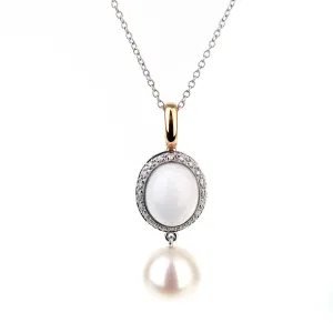 Mimi Milano Agate Pearl Diamond Necklace