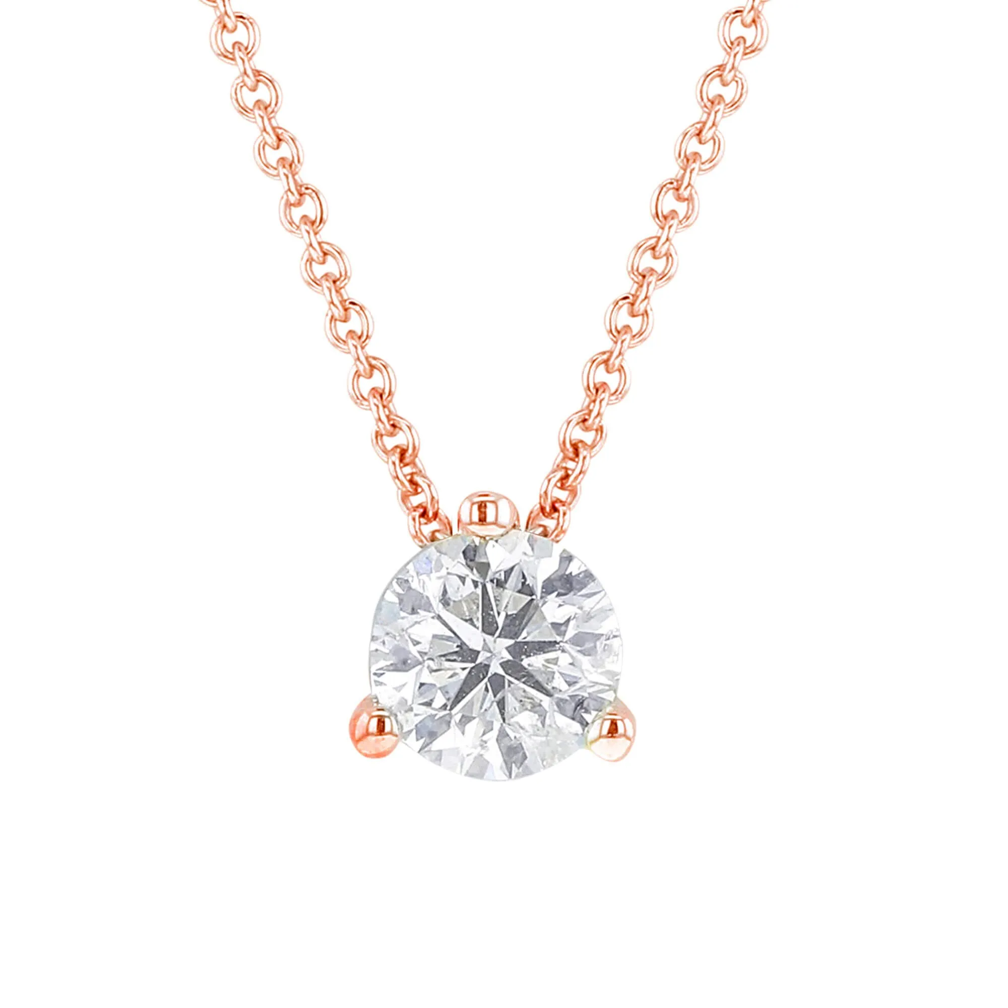 Naked Solitaire Diamond Necklace 1/2ct