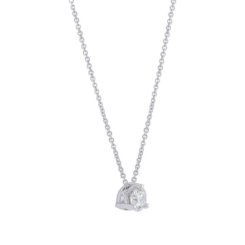 Naked Solitaire Diamond Necklace 1/2ct