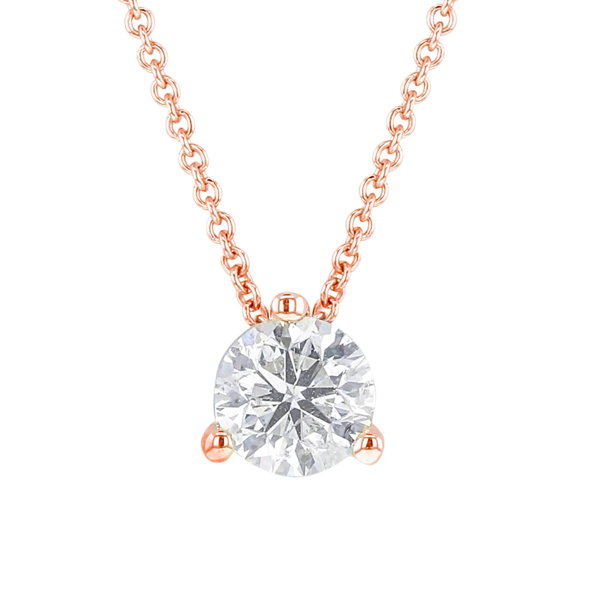 Naked Solitaire Diamond Necklace 3/4ct