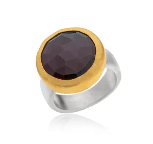 Nava Zahavi Yellow Gold Garnet Ring