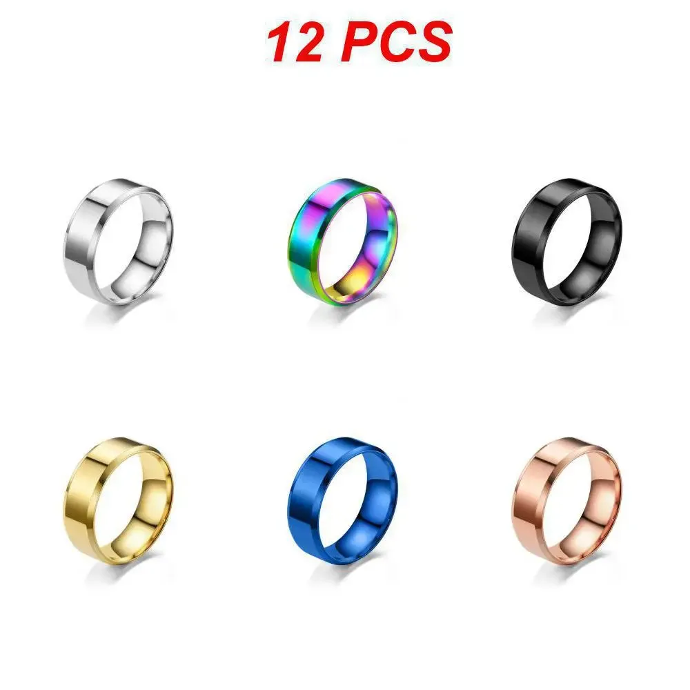 New Stainless Steel Rings Simple Titanium Steel Ring Trendy Personality Metal Ring For Women Men Party Jewelry Punk Accessories