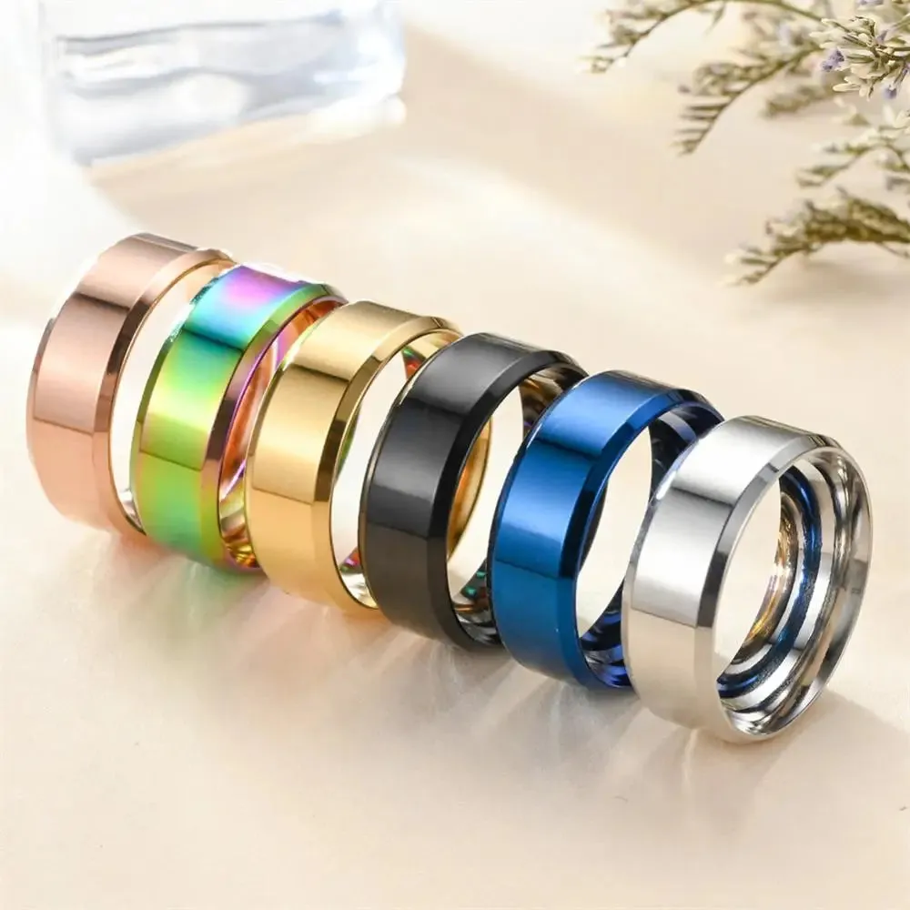 New Stainless Steel Rings Simple Titanium Steel Ring Trendy Personality Metal Ring For Women Men Party Jewelry Punk Accessories