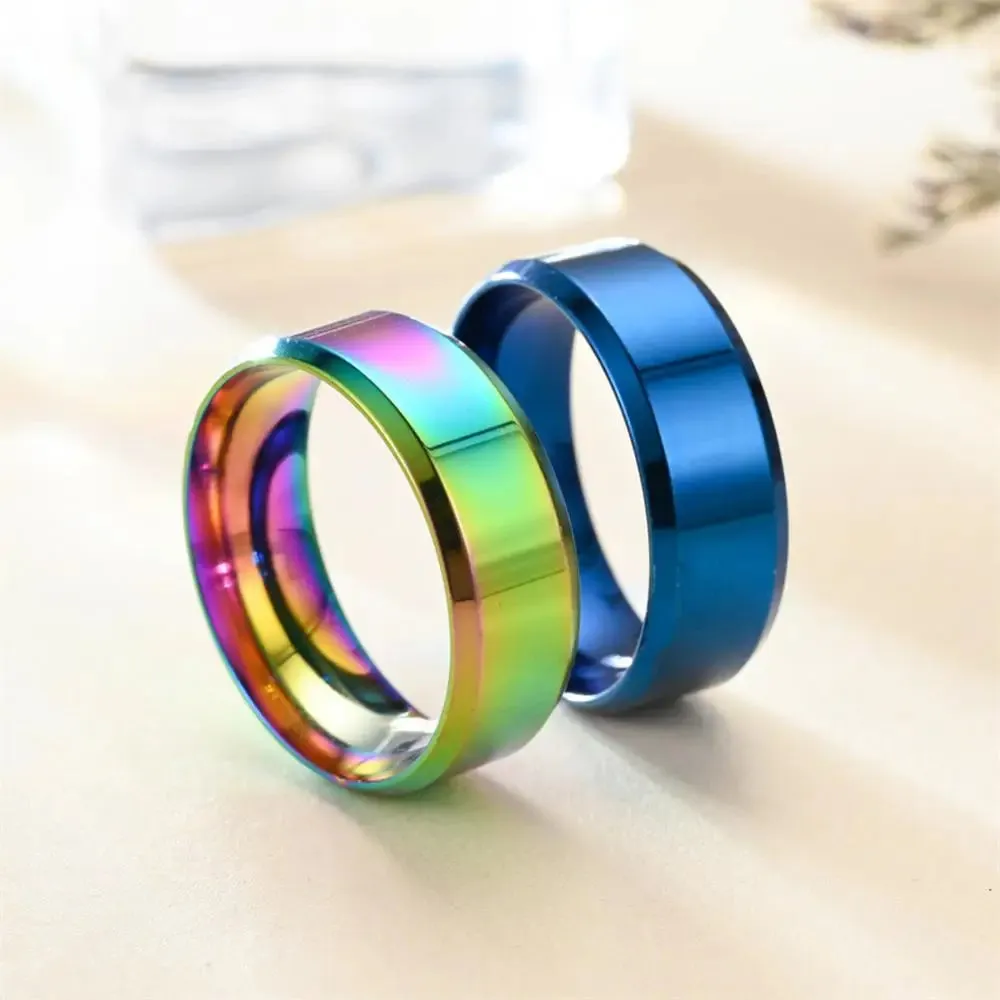 New Stainless Steel Rings Simple Titanium Steel Ring Trendy Personality Metal Ring For Women Men Party Jewelry Punk Accessories