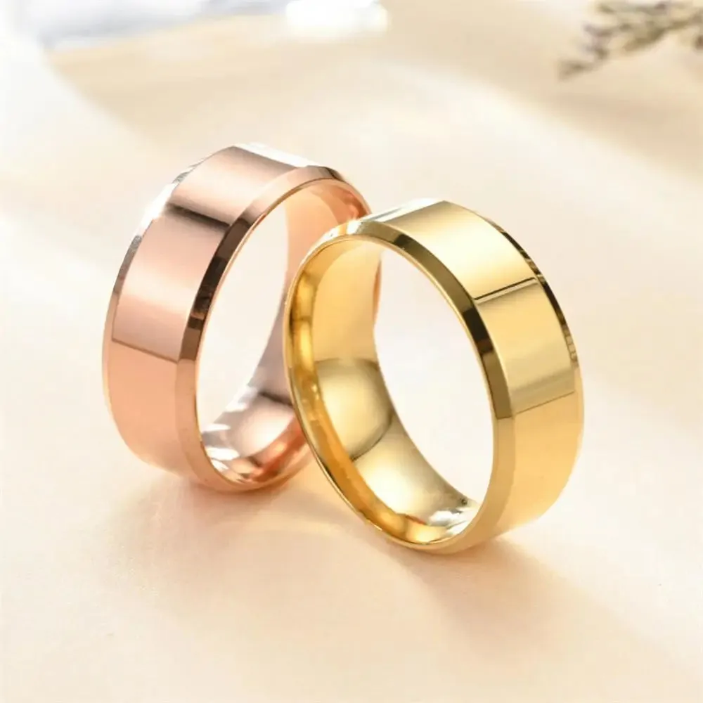 New Stainless Steel Rings Simple Titanium Steel Ring Trendy Personality Metal Ring For Women Men Party Jewelry Punk Accessories