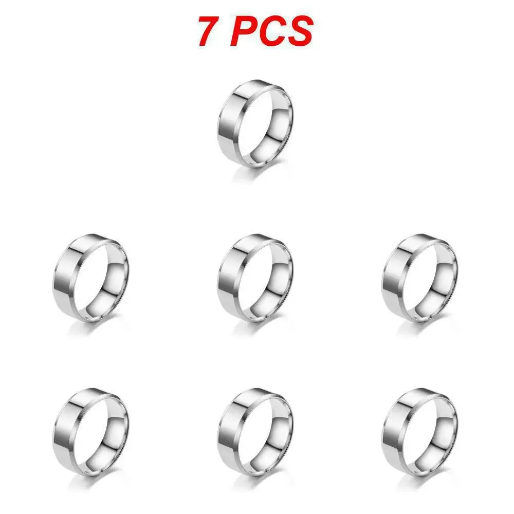 New Stainless Steel Rings Simple Titanium Steel Ring Trendy Personality Metal Ring For Women Men Party Jewelry Punk Accessories