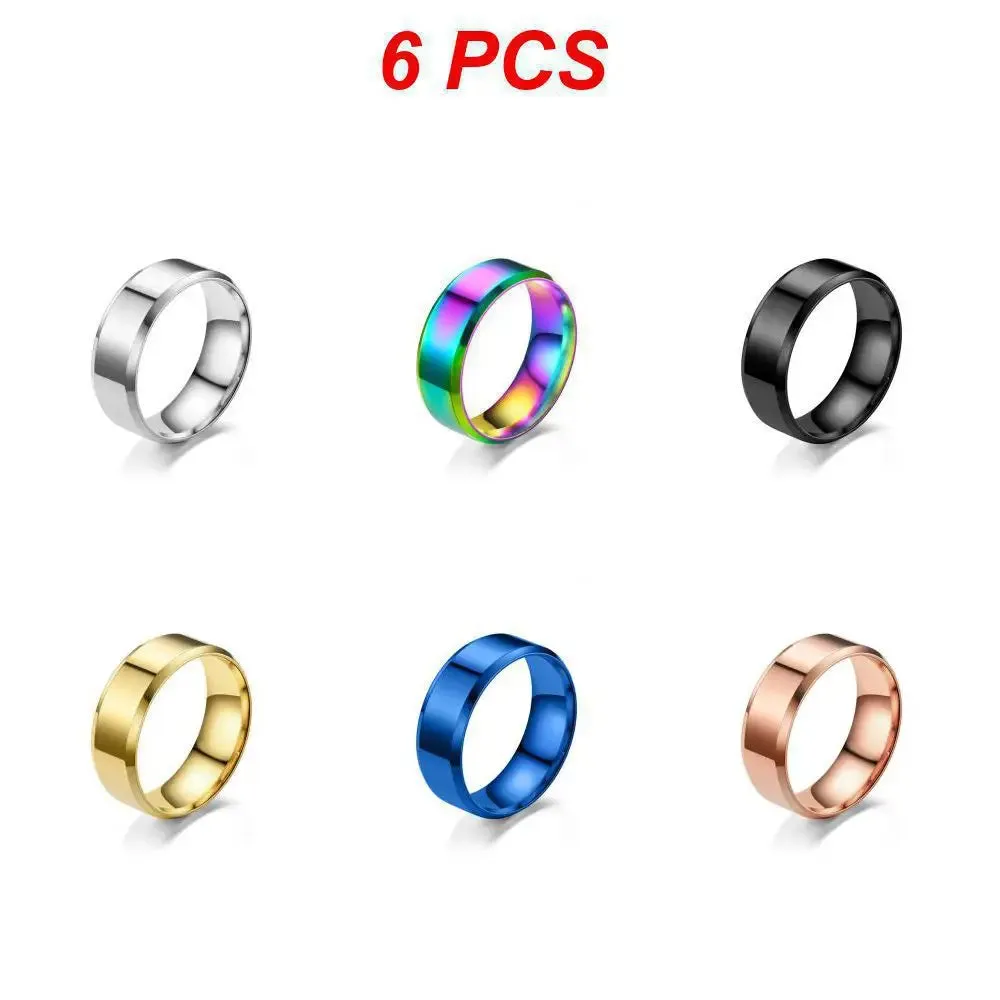 New Stainless Steel Rings Simple Titanium Steel Ring Trendy Personality Metal Ring For Women Men Party Jewelry Punk Accessories