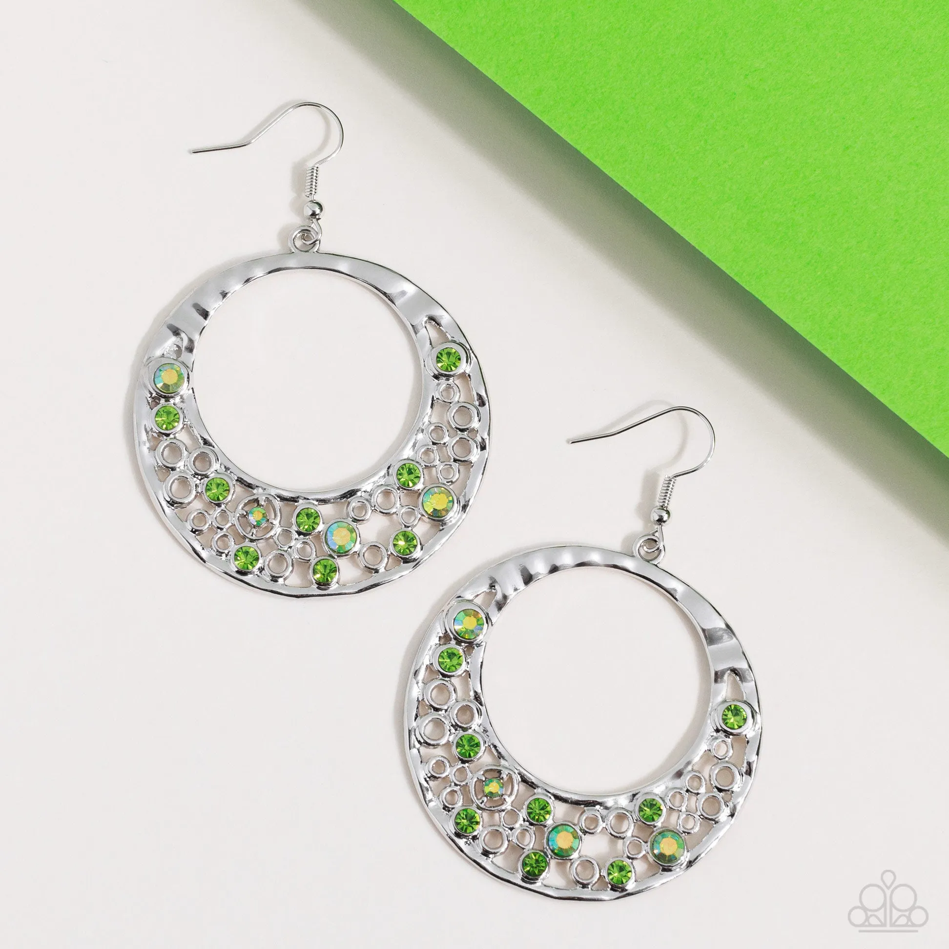 Open Door Jewelry - Enchanted Effervescence - Green Earrings - Paparazzi Accessories