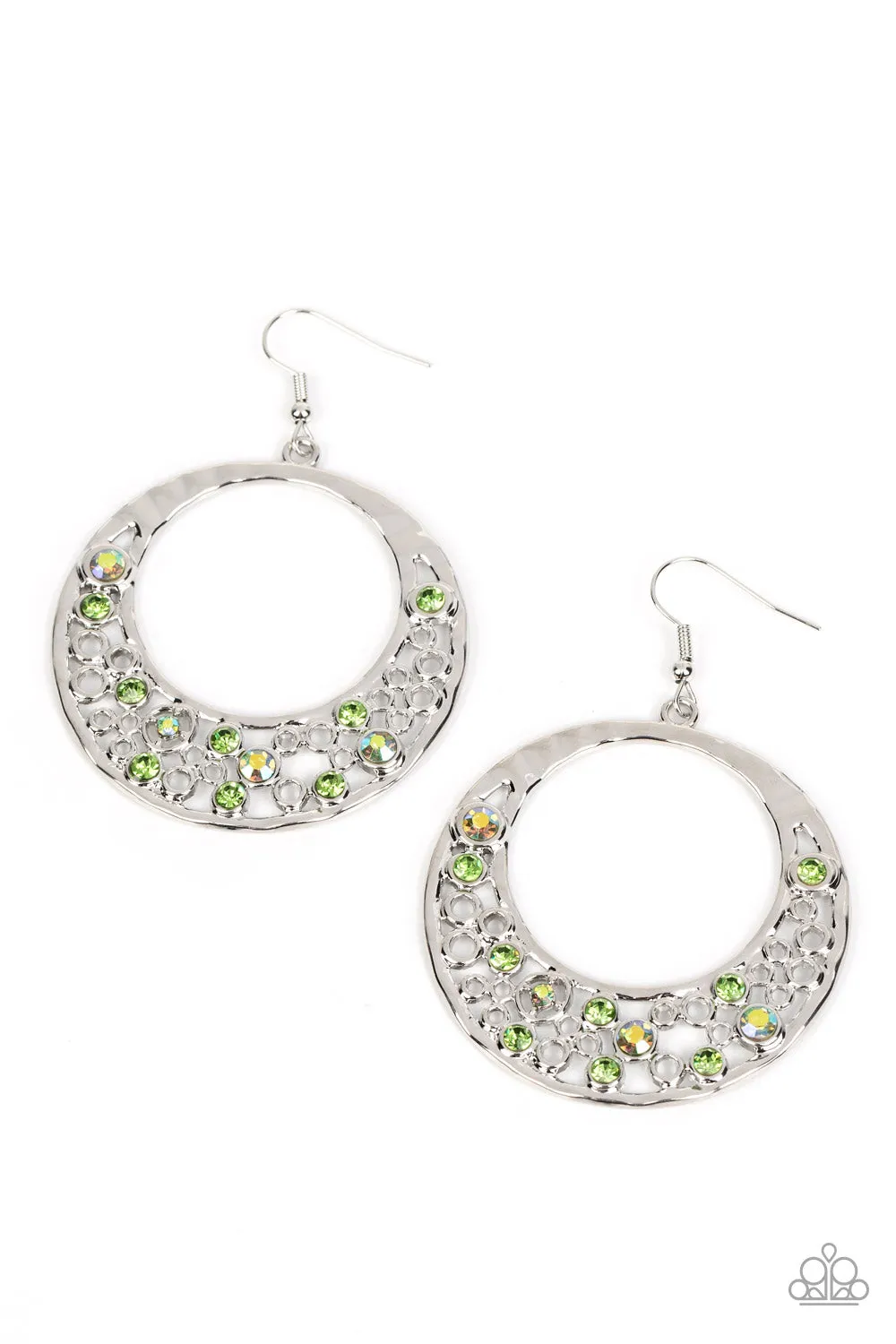 Open Door Jewelry - Enchanted Effervescence - Green Earrings - Paparazzi Accessories