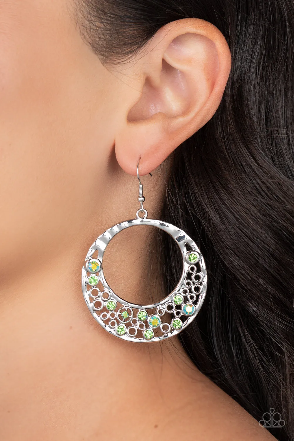 Open Door Jewelry - Enchanted Effervescence - Green Earrings - Paparazzi Accessories