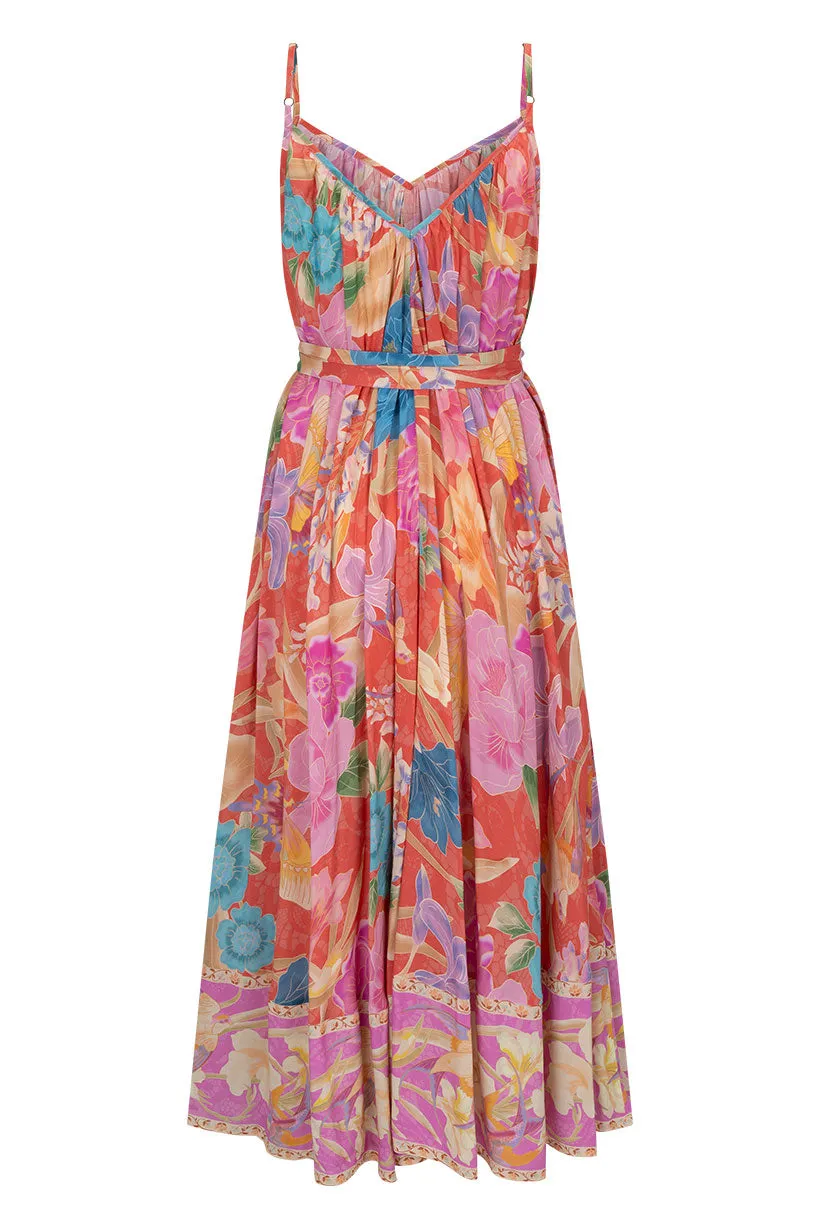 Painter's Garden Strappy Maxi Dress