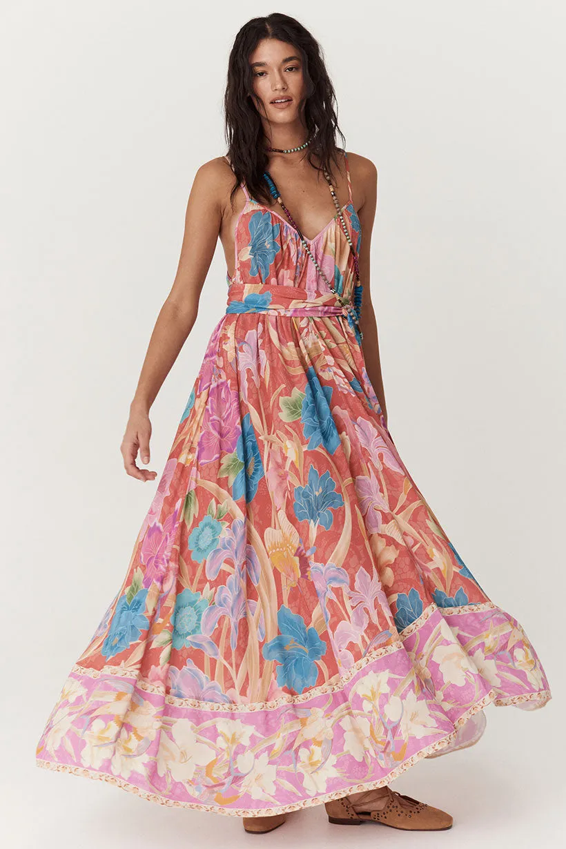 Painter's Garden Strappy Maxi Dress