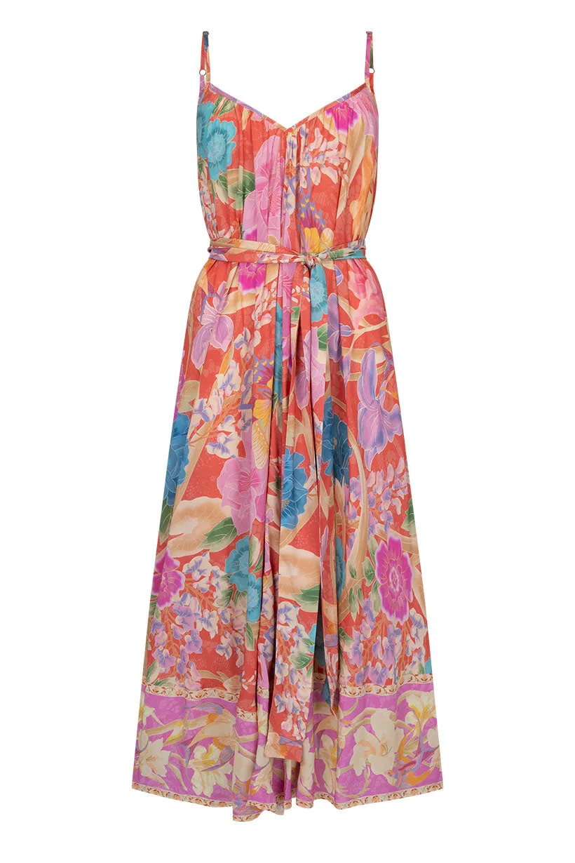 Painter's Garden Strappy Maxi Dress