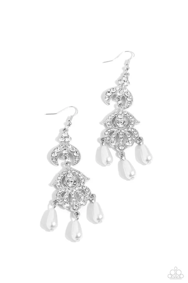 Paparazzi Earring ~ Cosmopolitan Combo - White