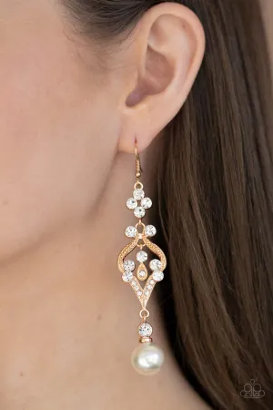 Paparazzi Earring ~ Elegantly Extravagant - Gold