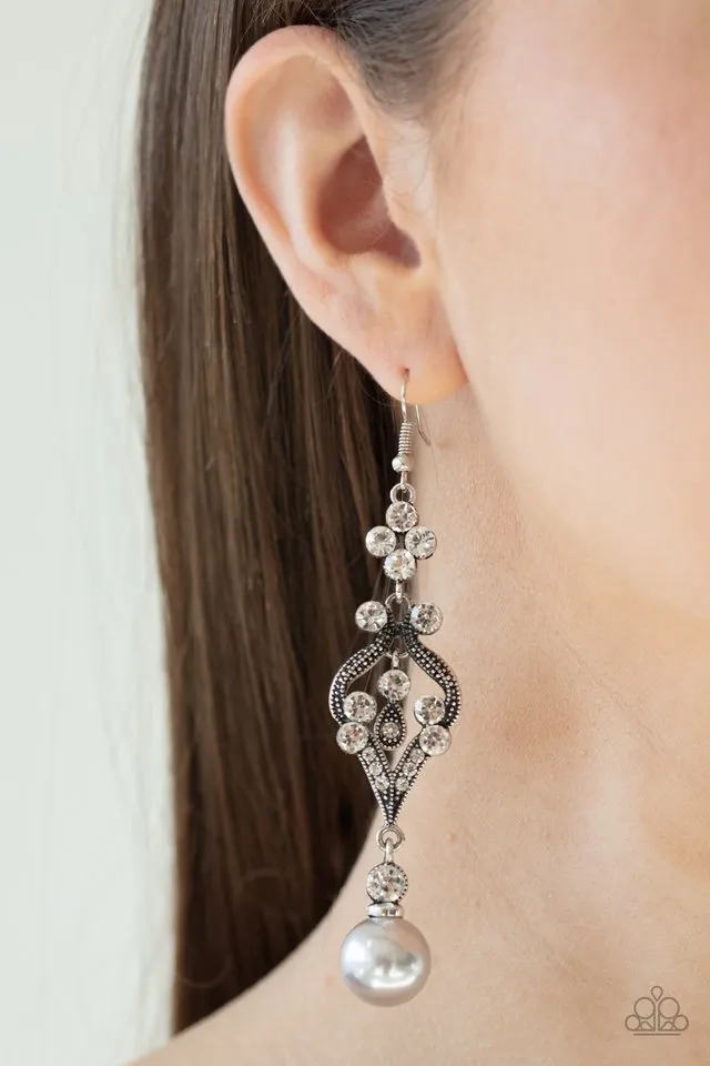 Paparazzi Earring ~ Elegantly Extravagant - Silver