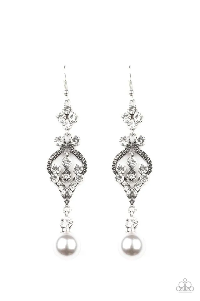 Paparazzi Earring ~ Elegantly Extravagant - Silver