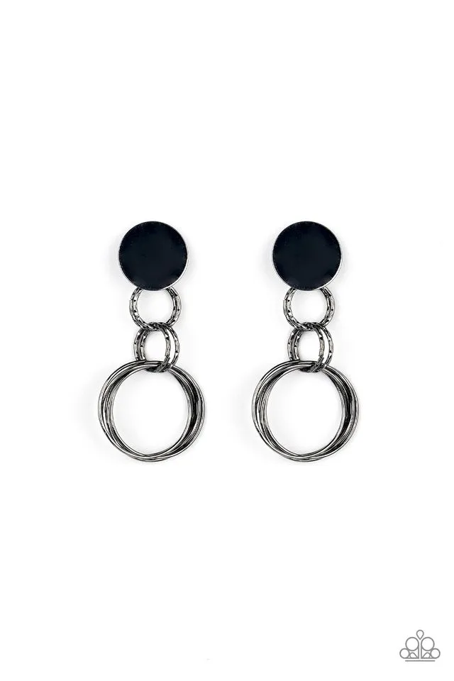 Paparazzi Earring ~ Industrialized Fashion - Black