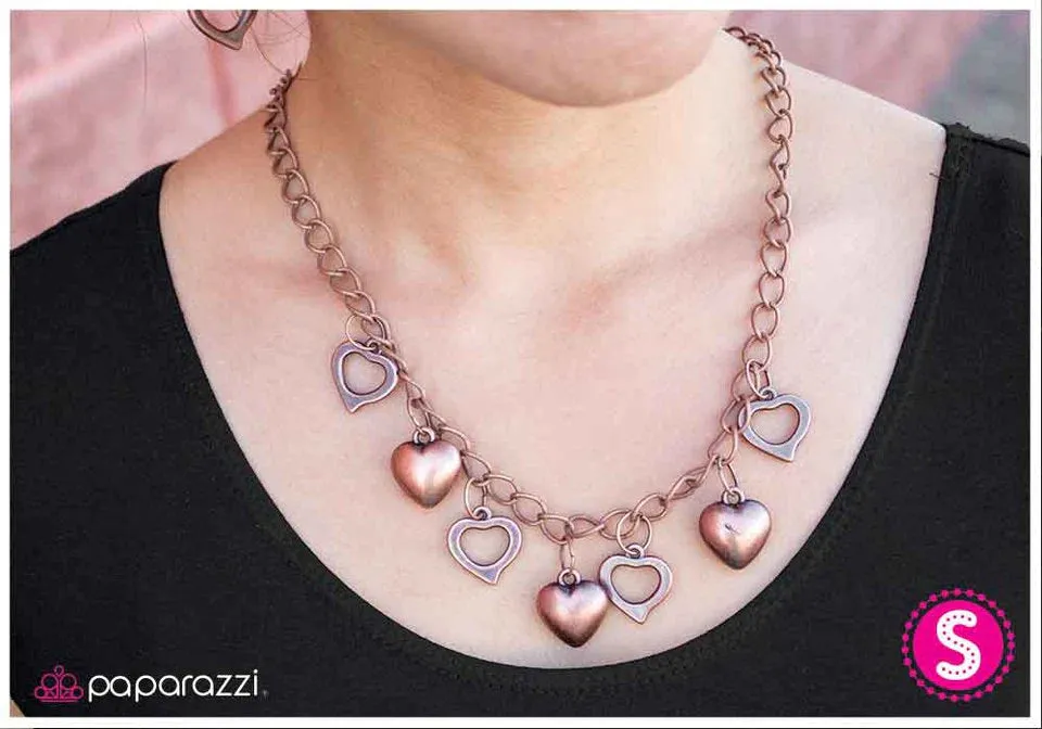 Paparazzi Necklace ~ Piece of My Heart - Copper