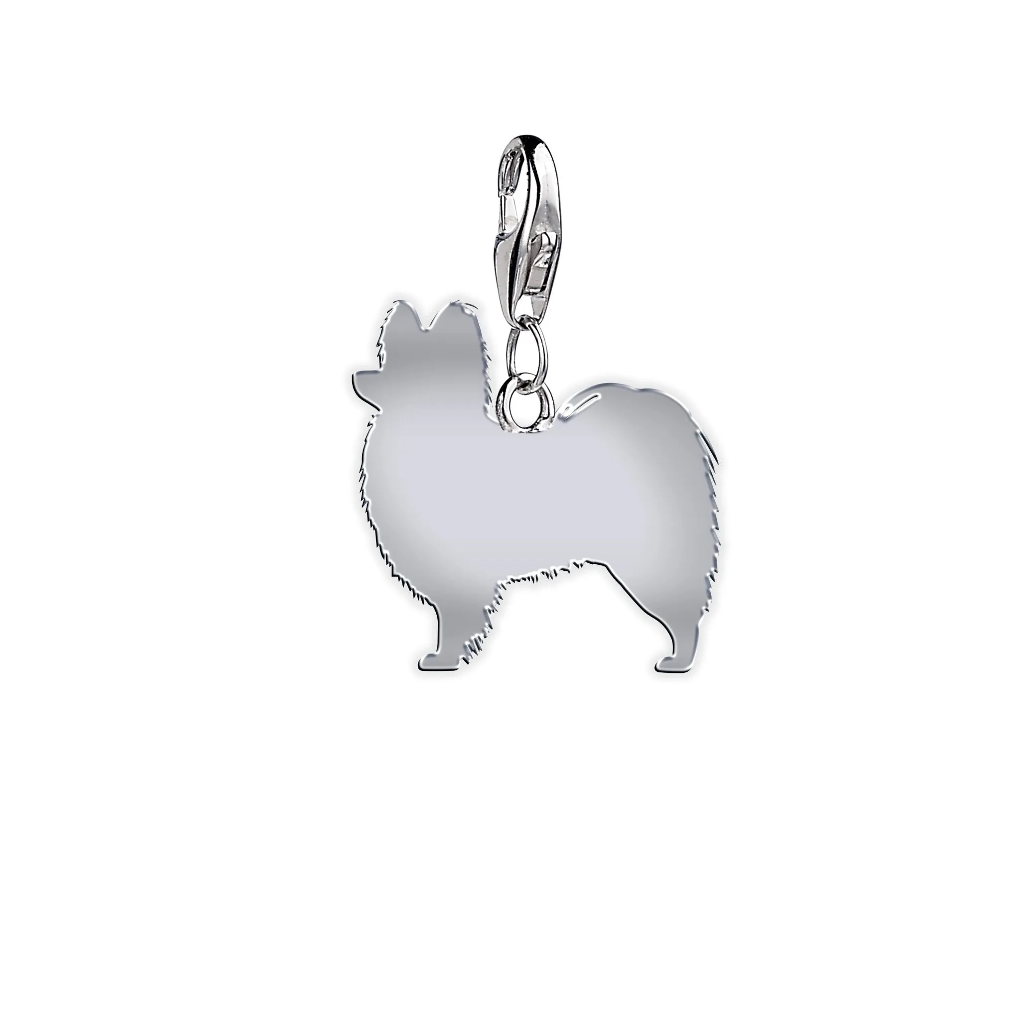 Papillon Silhouette Silver Charm