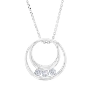 Past Present Future Circle Diamond Necklace 1/10ct