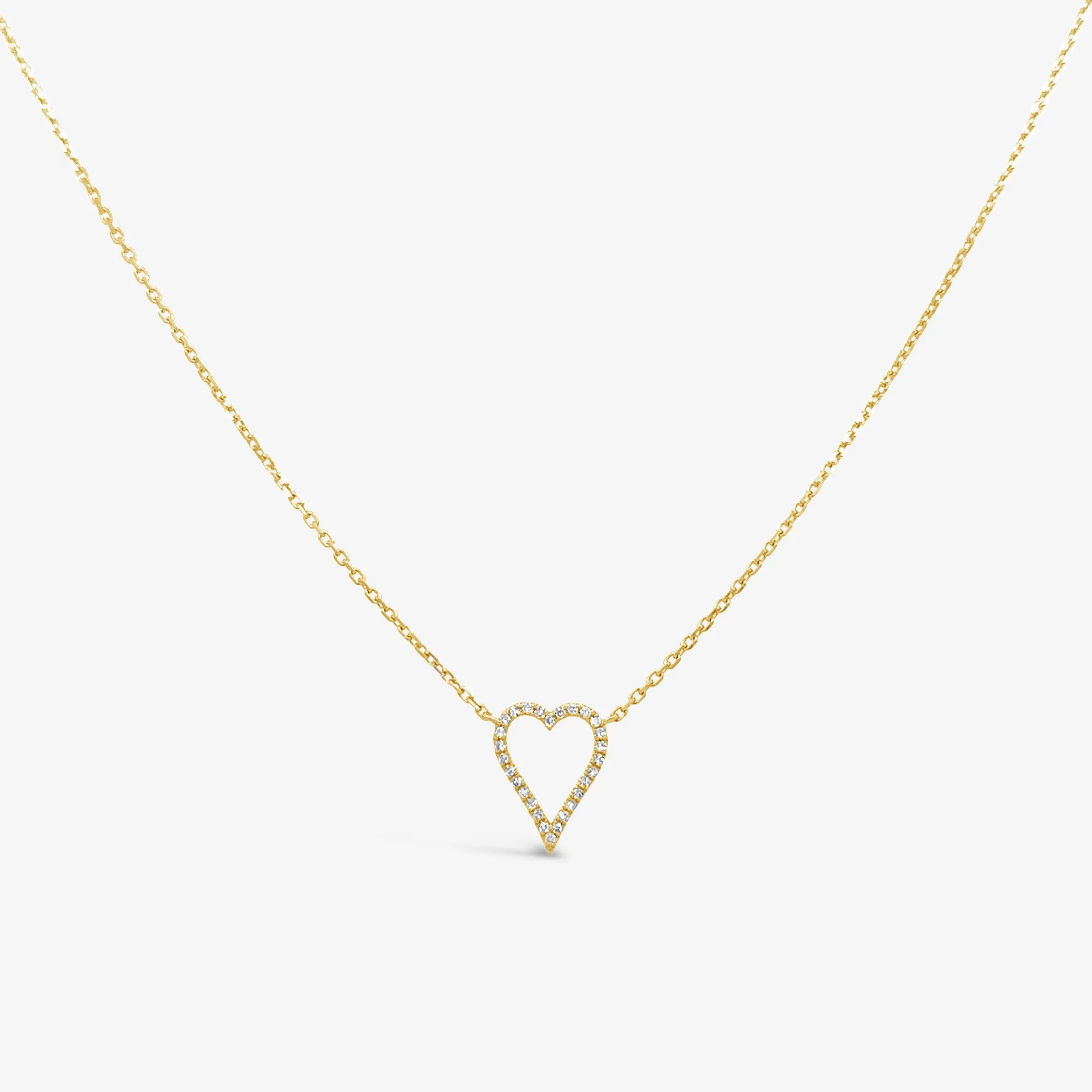 Pave' Open Heart Necklace