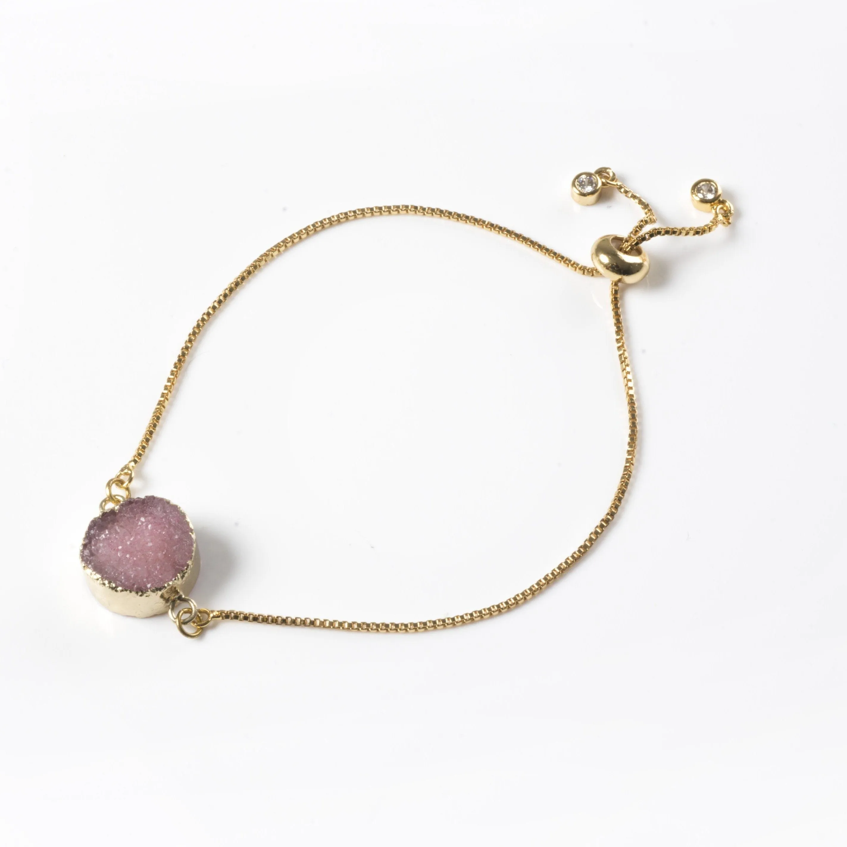 Pink Druzy Bracelet Small