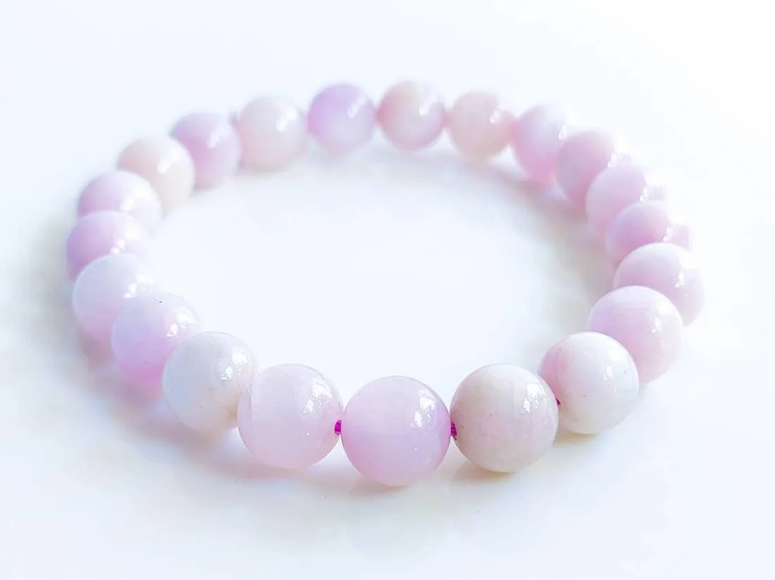 Pink Kunzite Crystal Bead Bracelet