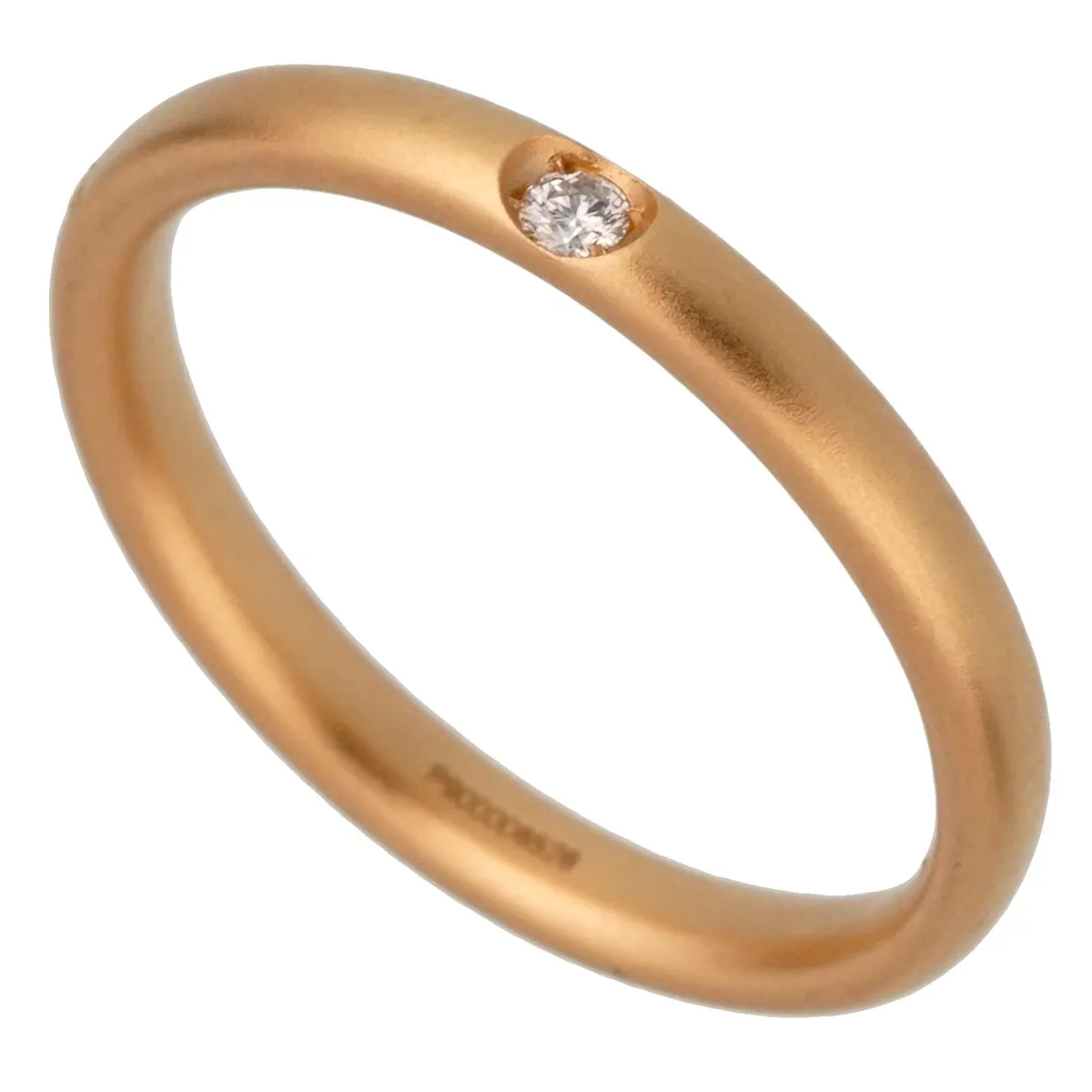 Pomellato Rose Gold Satin Finish Diamond Band Ring Sz 6 1/4