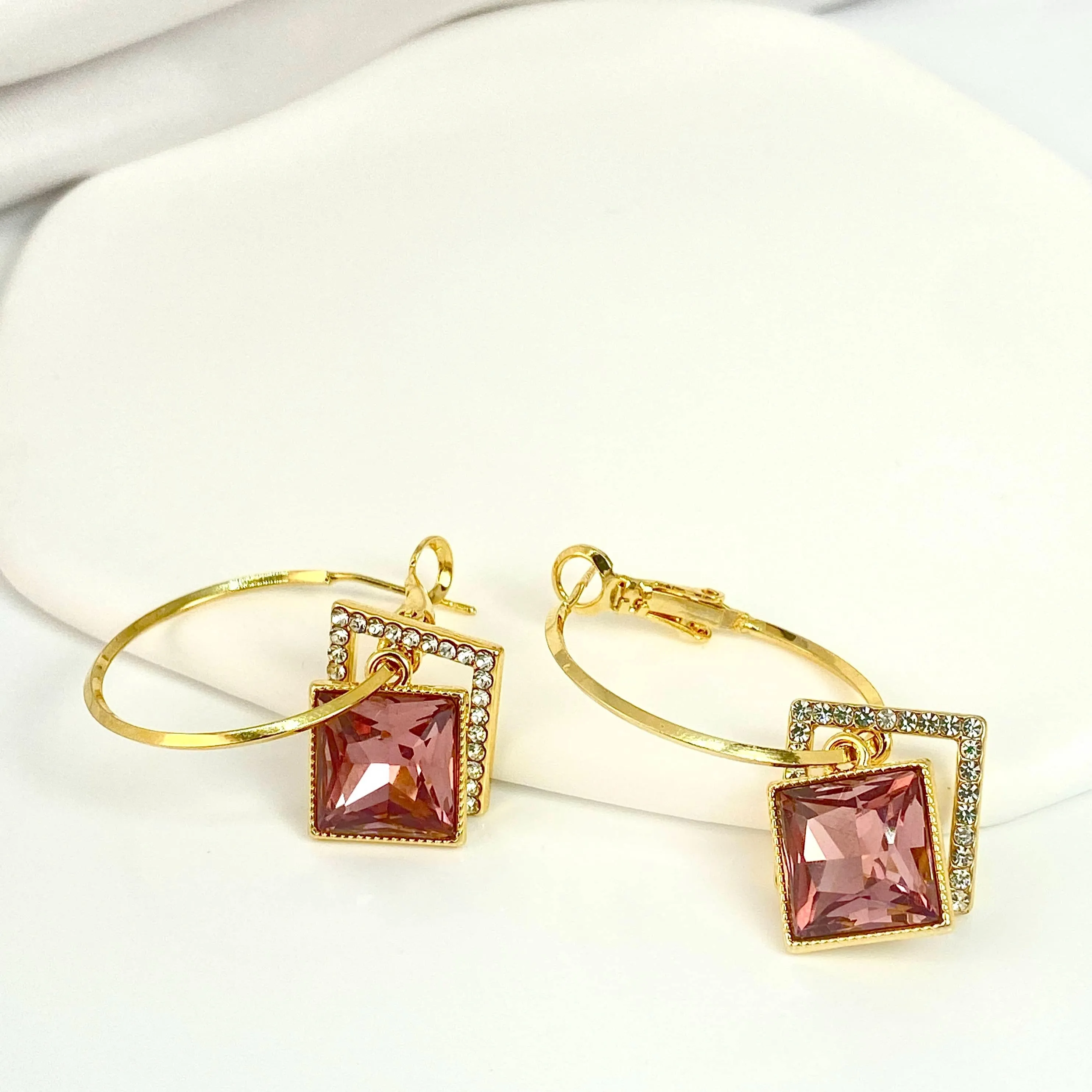 Purple Square Fashion Earrings