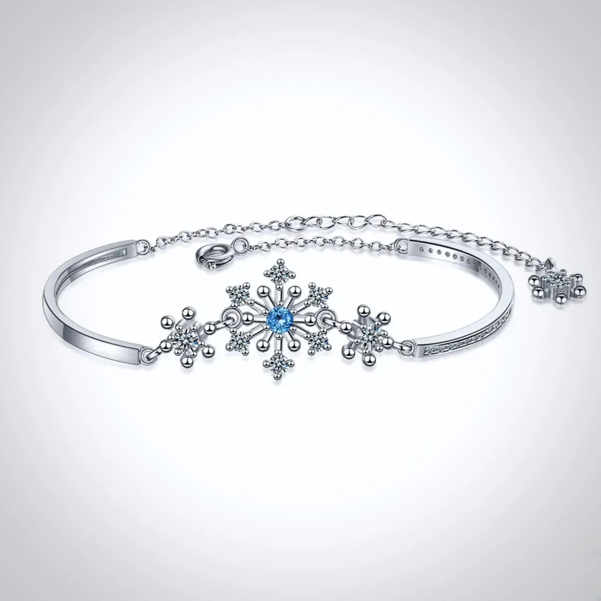 "Minou" - Snowflake Blue Bridal Bracelet