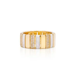 Radiance Diamond & White Enamel Ring