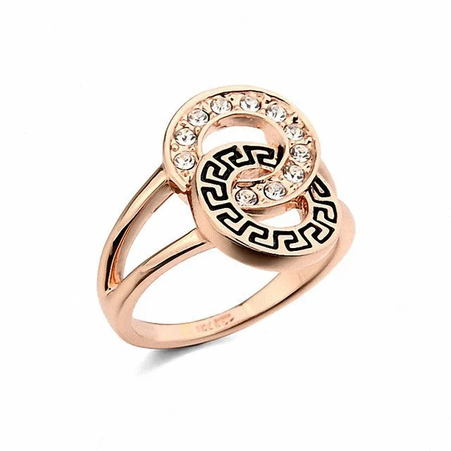 Real Italina Rings for women Genuine Austrian Crystals Gold Plated Fashion ring for men New Sale wedding rings