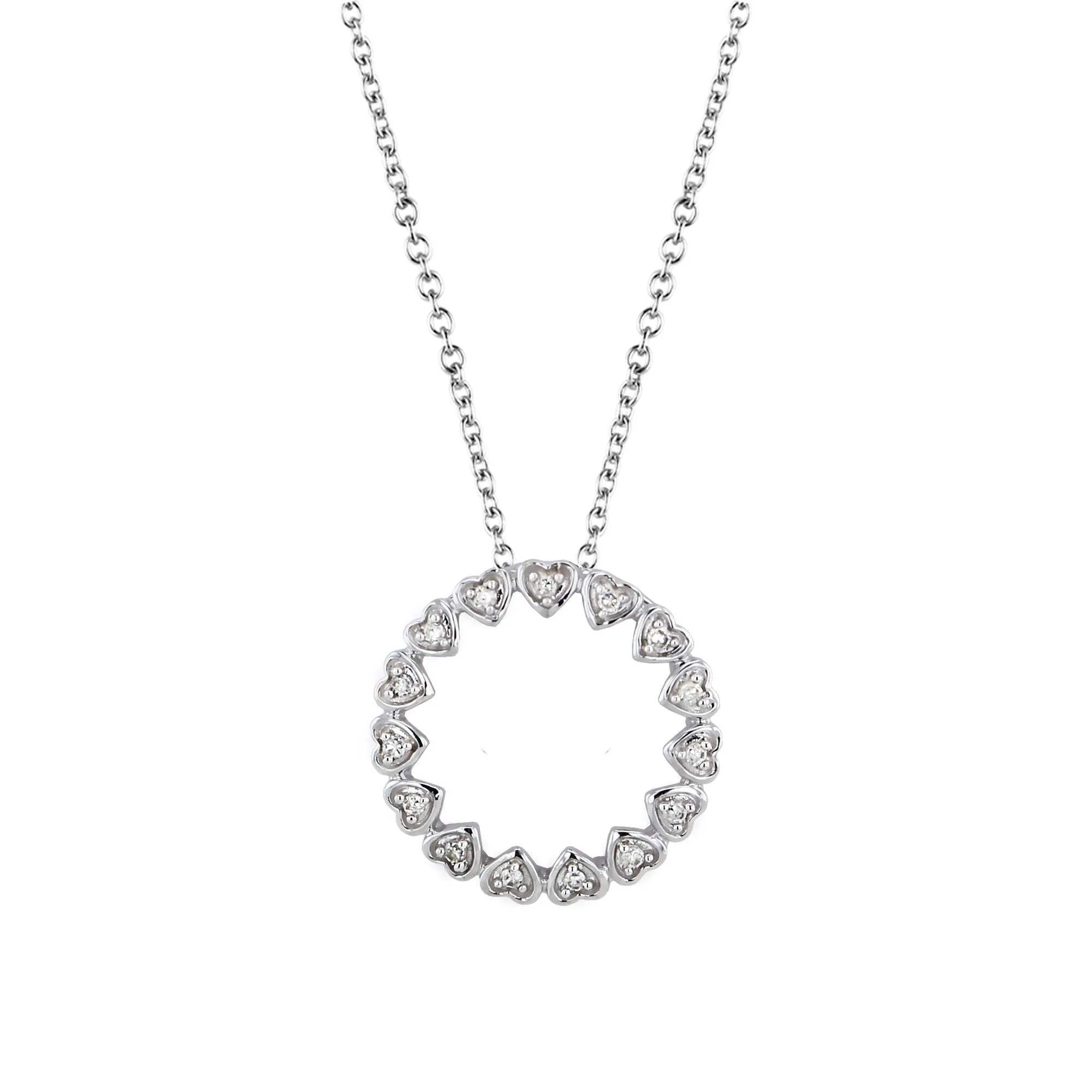 Ring of Hearts Diamond Necklace