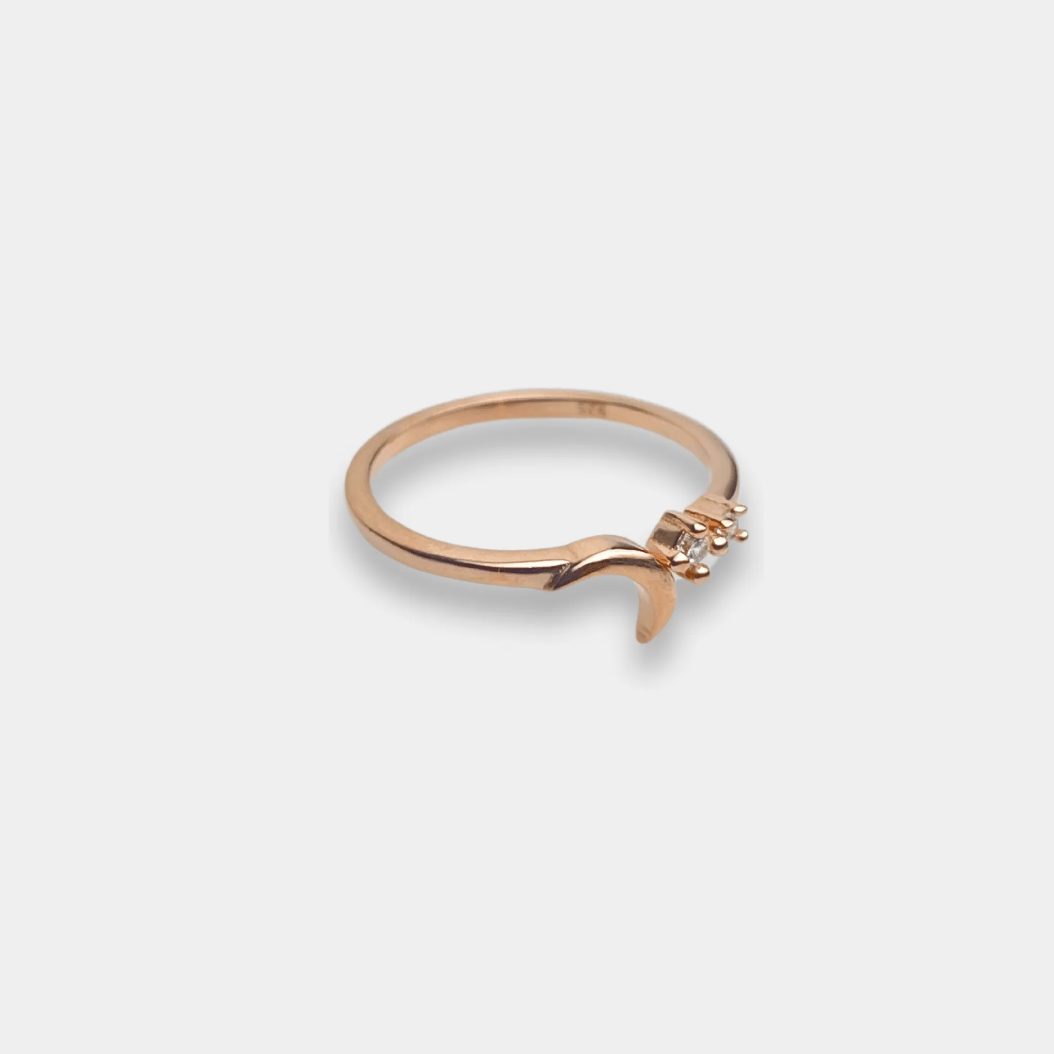 Rose Gold Moon Star Ring