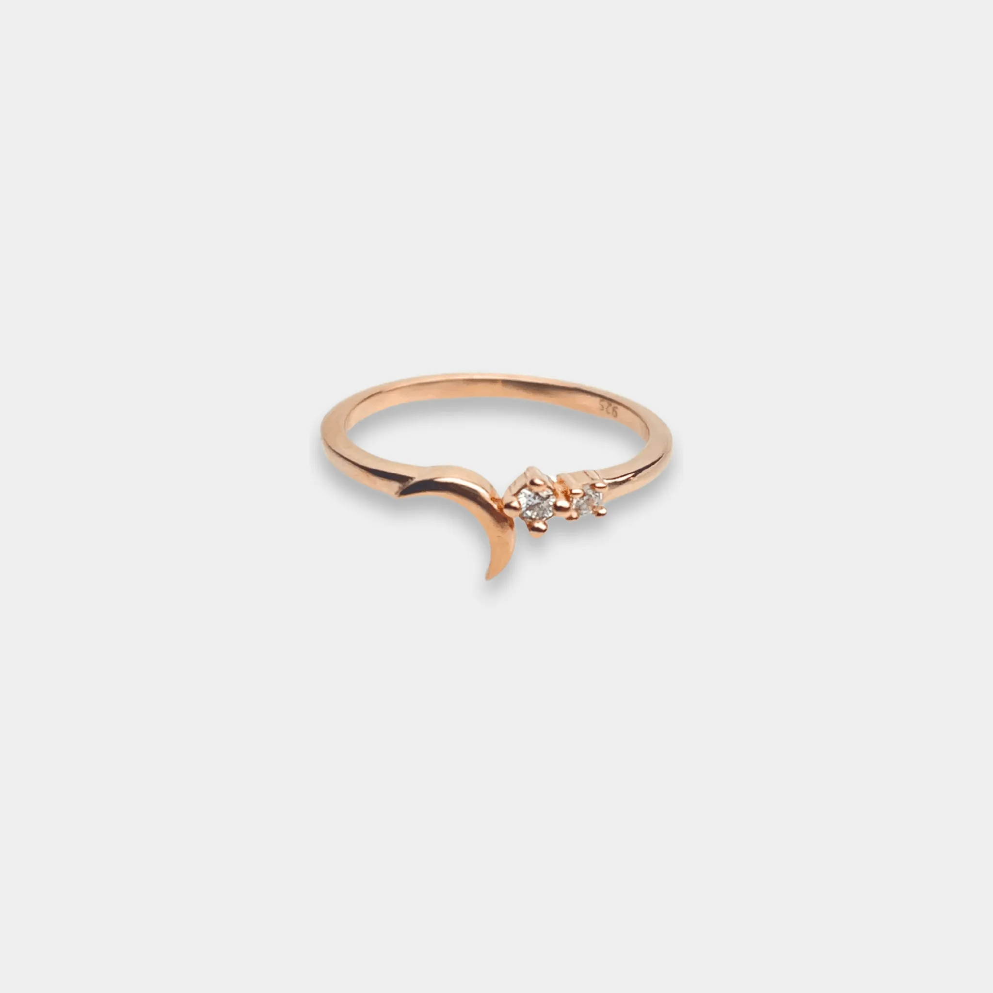 Rose Gold Moon Star Ring