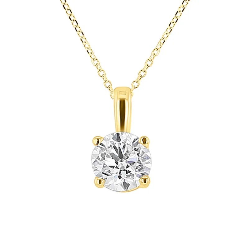 Round Solitaire Diamond Necklace 3/4ct