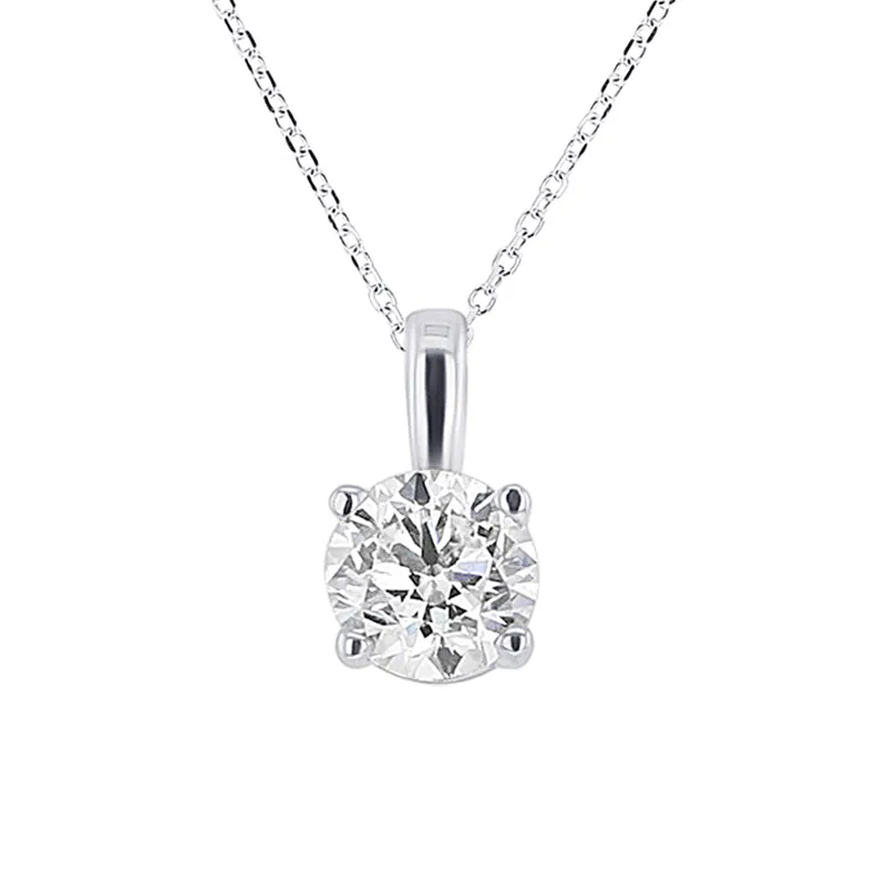 Round Solitaire Diamond Necklace 3/4ct