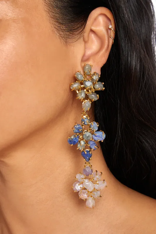 SANTORINI Long Flower Earring