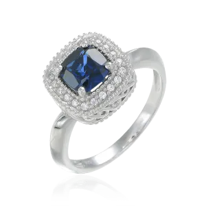 Sapphire Ring with Radiant Accents