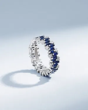 Shimmer Alaia Dark Blue Sapphire Eternity Band