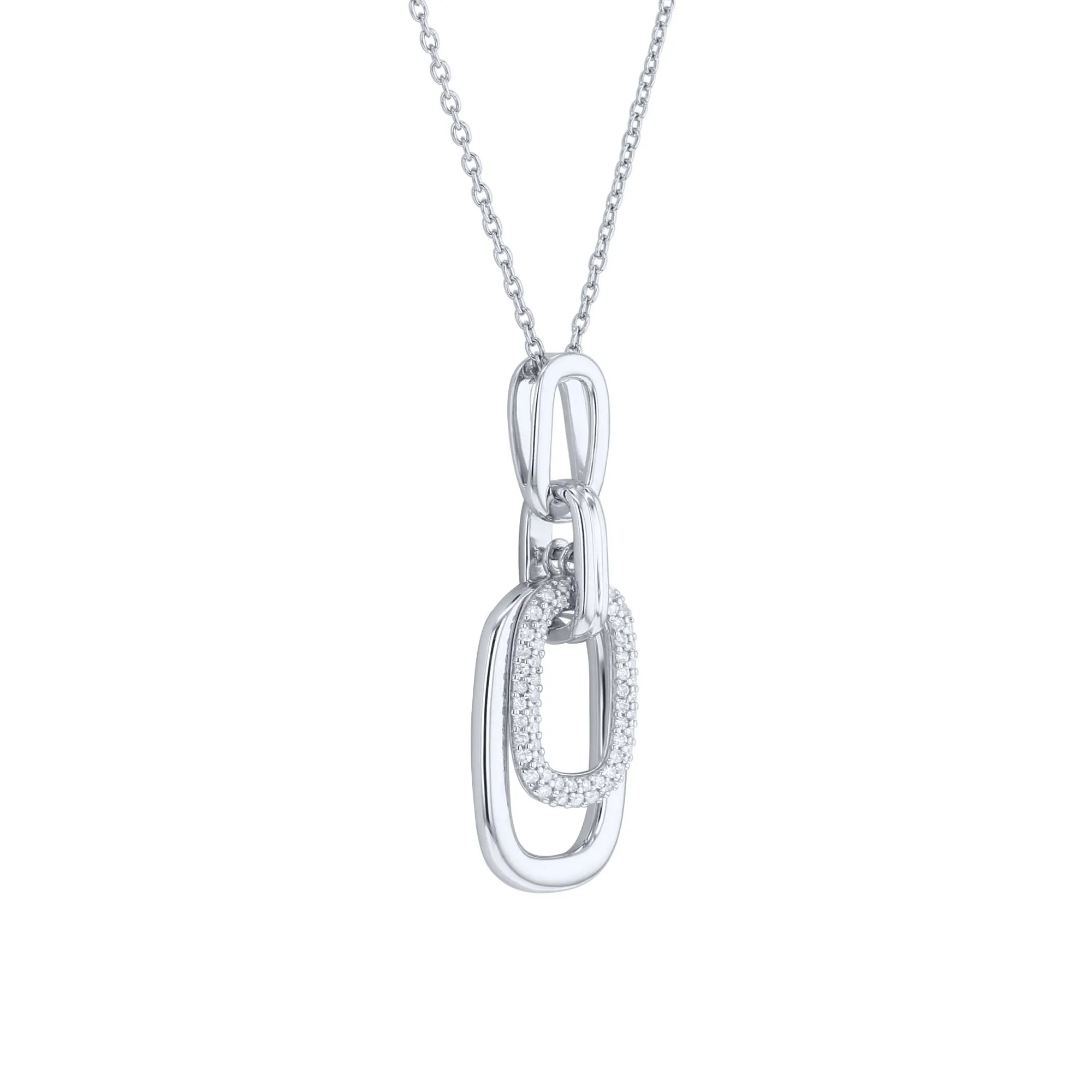 Silver Link Diamond Necklace